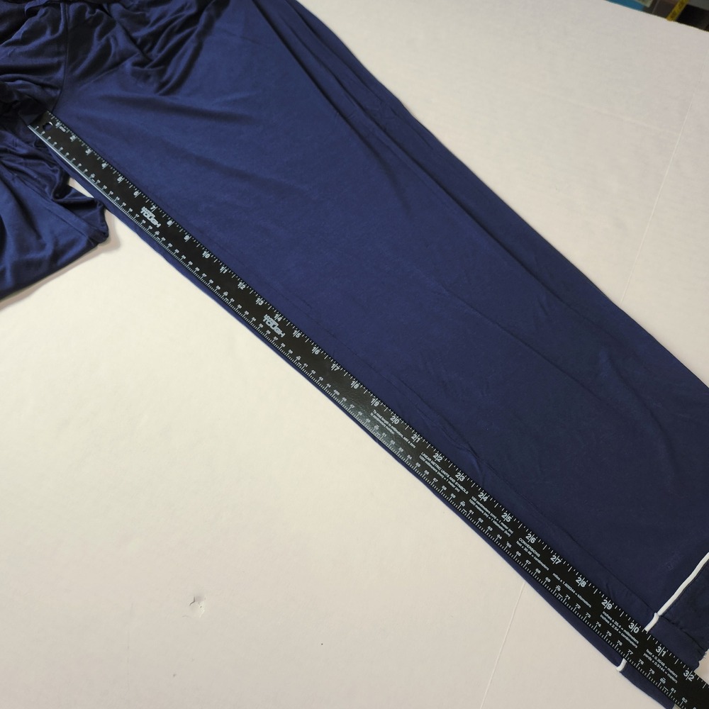 Cozy Earth Blue Bamboo Pajama Pants Tall XXL Wide Leg Lounge Drawstring Pockets - Picture 9 of 9